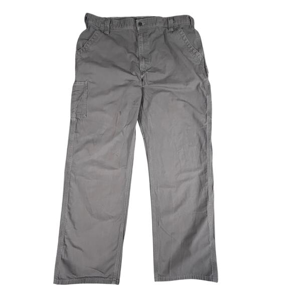 Carhartt Heavy Carpenter Loose Original Pants Mens 42x34 Green Canvas B151 FAT - Picture 1 of 7
